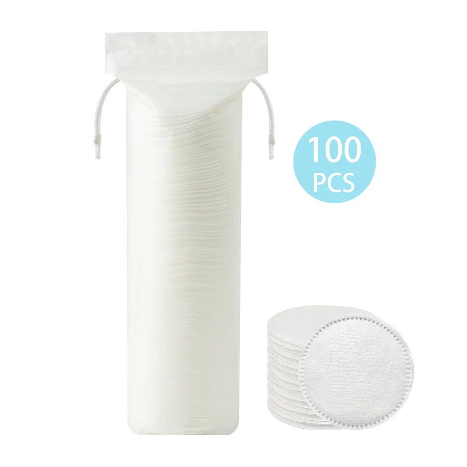 Standard 100% Cotton Rounds (100 Count) – Stitched Edge Lint-Free Makeup Remover Pads